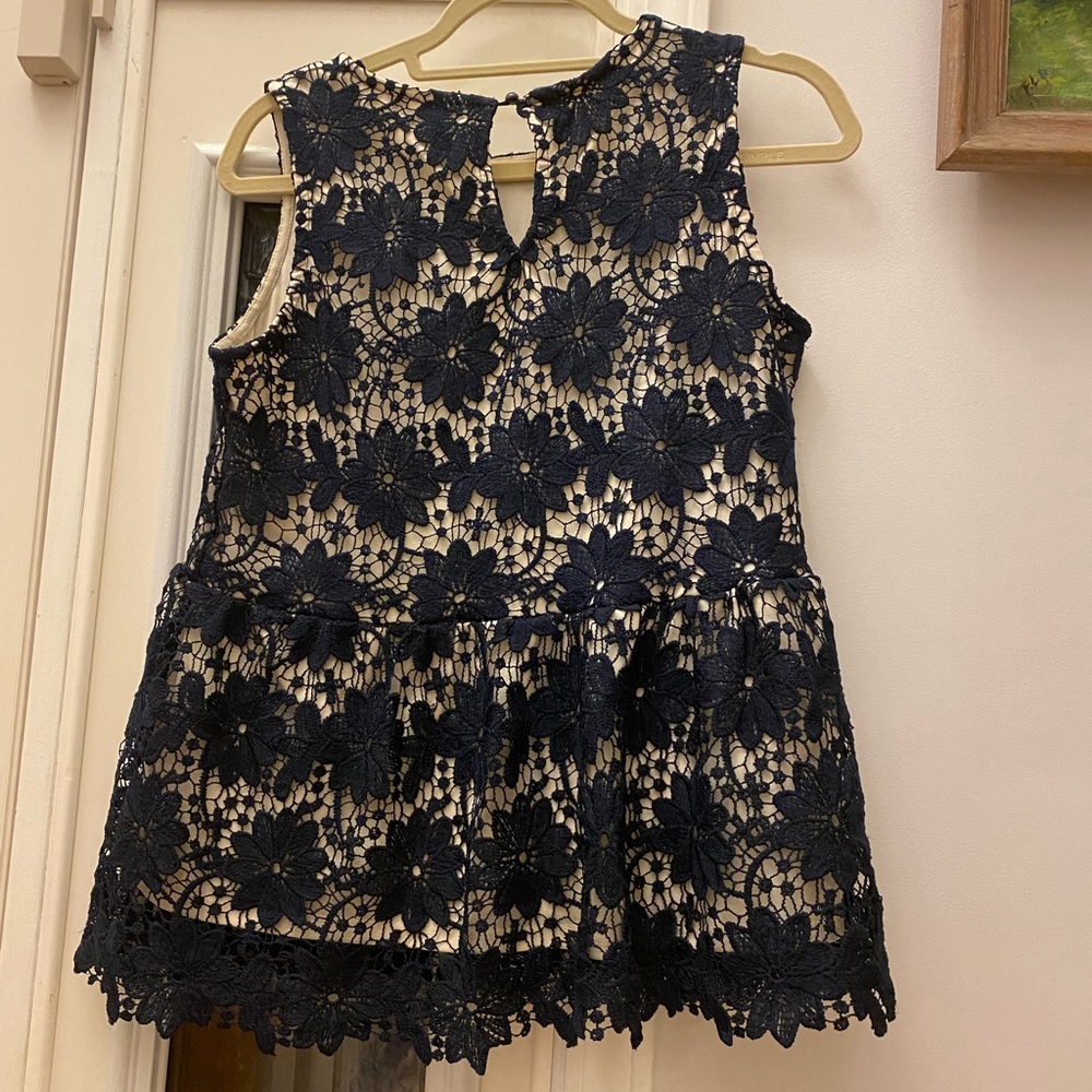 Blue lace peplum top